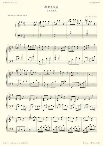 钢琴谱夜曲完美演绎版选自2005年专辑十一月的肖邦