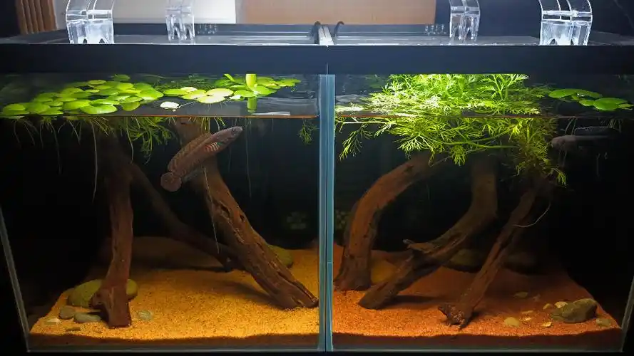 两个30方的雷龙缸,简单造景,成景也快