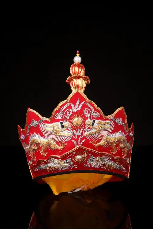 乾辰 庄严如法师帽精品龙绣毗卢帽 佛教用品 五佛帽 佛教法帽