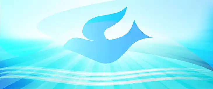 网页横幅基督教洗礼概念与鸽子和水波