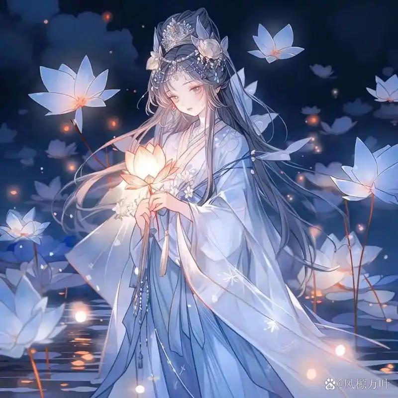 仙气古风蓝色系头像 | 山河远阔,人间星河,无一是你,无一不是你97