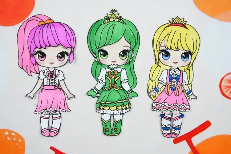 奇妙萌可乐美纸娃娃手工希望公主绿色换装装扮