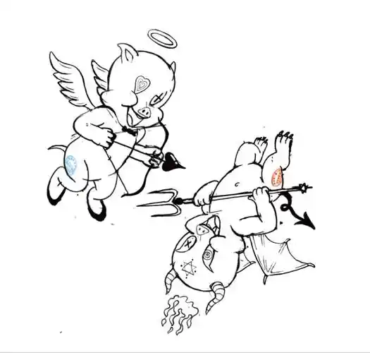 小天使和恶魔简笔画 小天使和恶魔简笔画怎么画