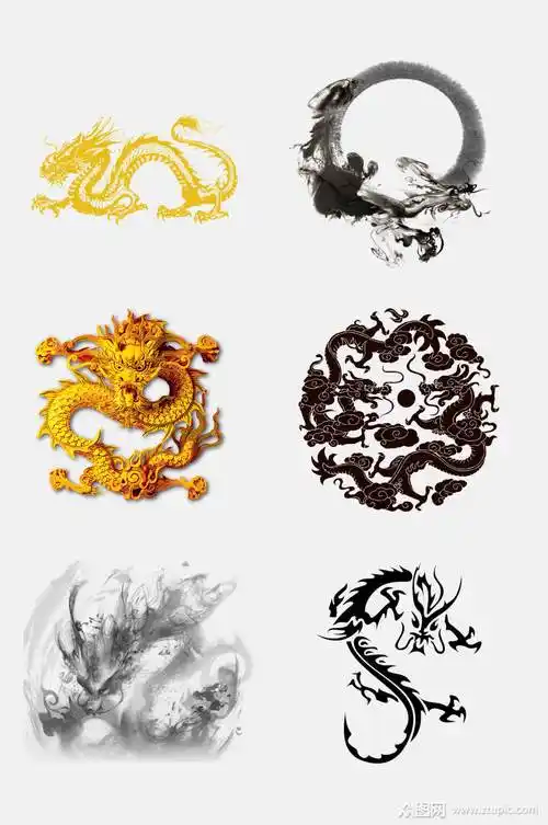 创意高端龙图案免抠素材