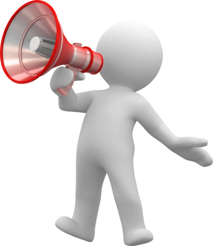 3d小人系列拿着喇叭喊叫宣传png图片