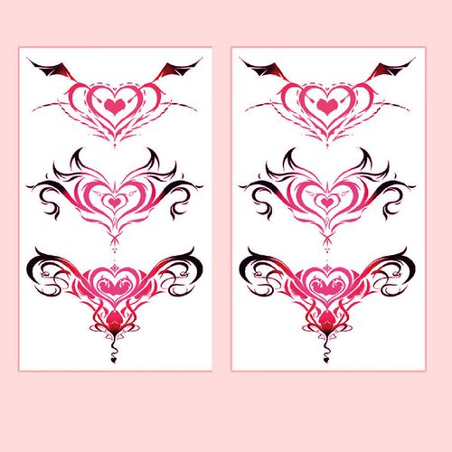 薇欧漫草本果汁纹身贴黑桃纹身贴魅魔印记半小腹夜光男女遮盖贴防水