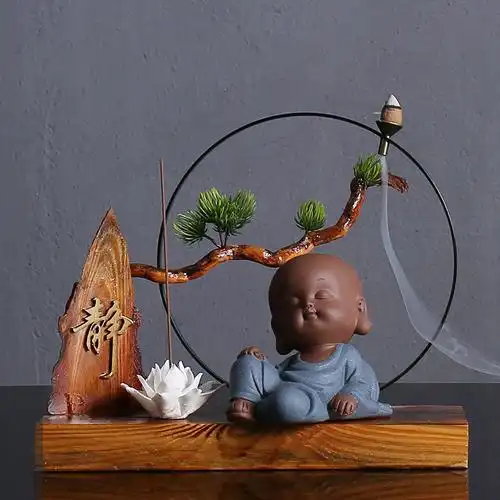 装饰品柜子香炉紫砂创意摆件茶室禅意