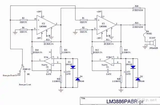 lm3886经典功放ic电路和装调参考