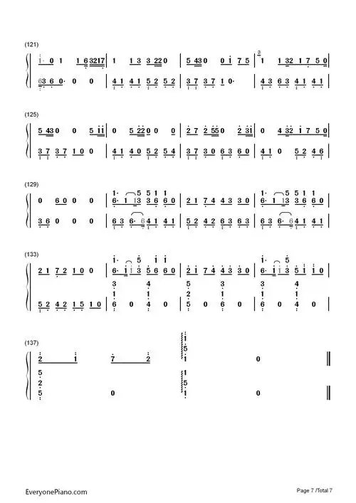 夕日坂-初音未来双手简谱预览7