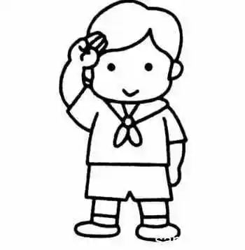 敬礼的小孩儿简笔画