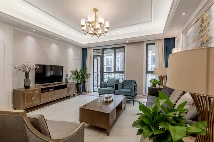 最受欢迎的180平米新美式风格客厅电视背景墙美式经典客厅设计图片