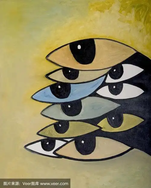 狗仔队的眼睛-油画艺术色彩抽象