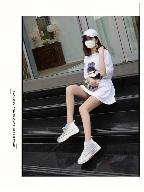 真皮高邦休闲运动白色鞋子女ins潮春秋季系