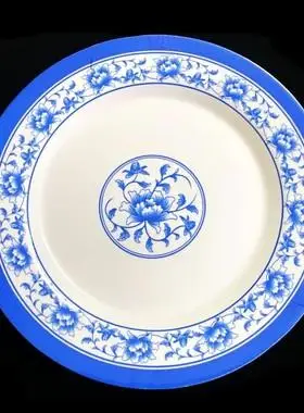 幼儿小荷风采舞蹈粒粒盘中餐塑料青花瓷儿童演出道具盘子舞台碟子