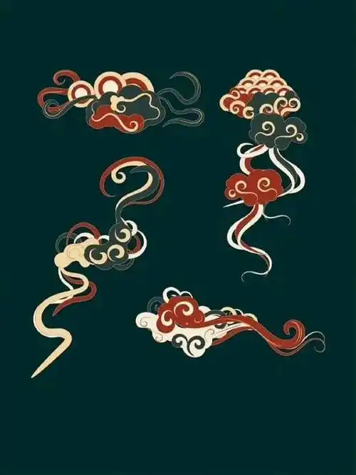 素材500朵古风祥云花纹参考