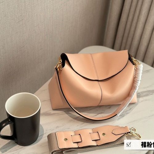 23秋冬新款刘诗诗同款t case真皮hobo纯色单肩饺子包手提包腋下包