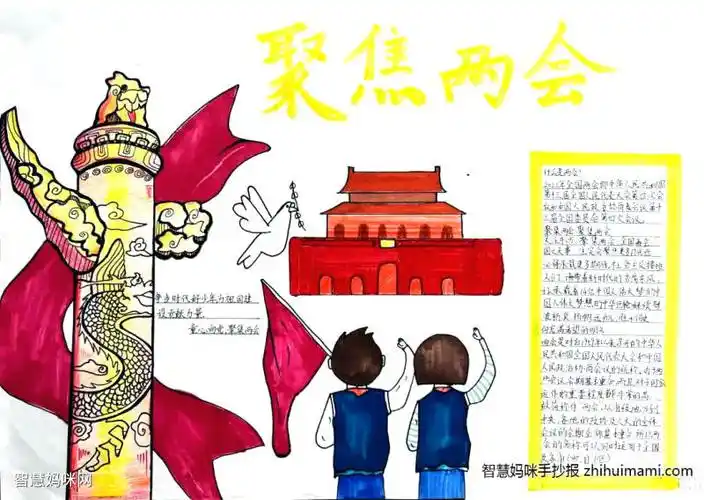 2022年聚焦两会主题手抄报9张