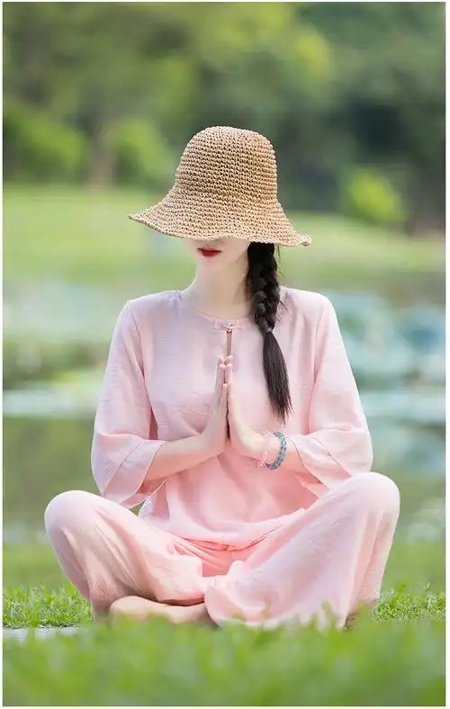 棉麻女装禅意白色禅舞服中式唐装棉麻瑜伽服禅修居士服春中国风女装两