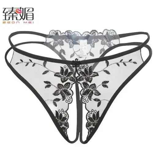 火辣性感女士内裤极度蕾丝情趣内衣日系丁字裤透明t裤激情套装服