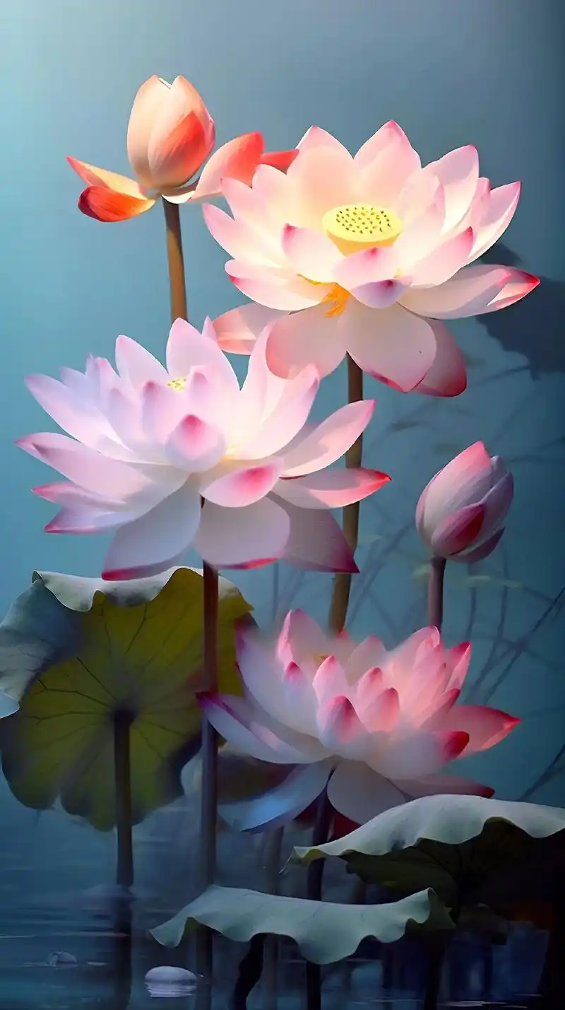 荷花是爱情的使者,不同颜色的花瓣代表着不同的寓意.