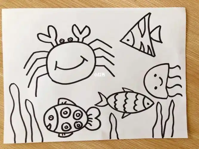 幼儿海底世界简笔画