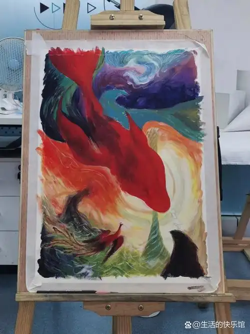 水粉画:大鱼海棠 "北冥有鱼,其名为鲲" 颜料:水粉颜料 画幅:4开