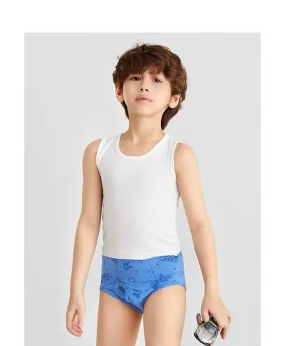 aimerkids爱慕儿童天使小裤modal印花男孩中腰三角裤星星恐龙ak