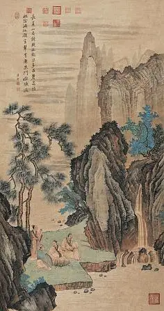 名画水墨山水画