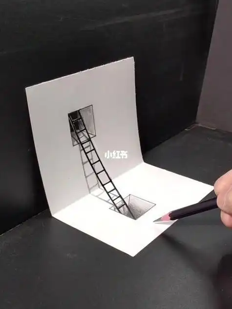 纸上3d立体画铅笔步骤-在线图片欣赏简笔画 圆珠笔画3d立体人物简笔画