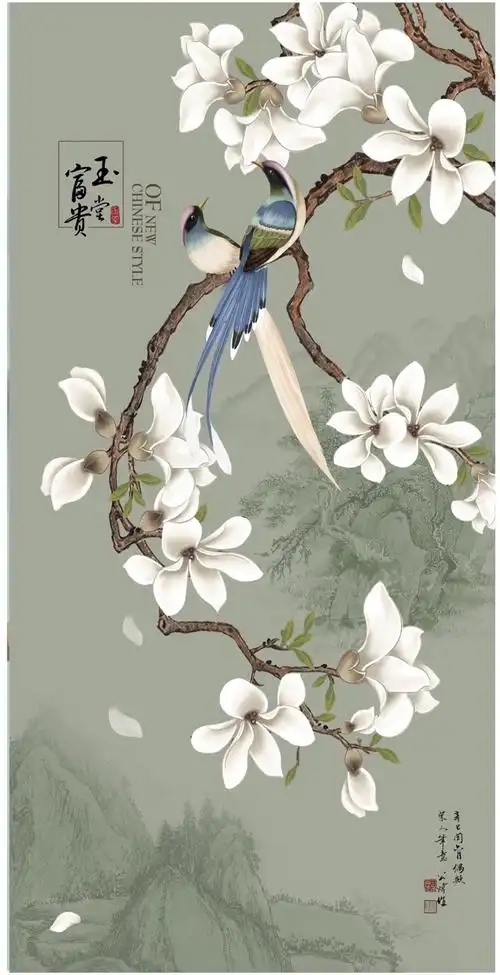 新中式花鸟油画 - 堆糖,美图壁纸兴趣社区