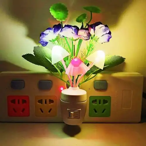 五叶梅led蘑菇小夜灯创意家居装饰夜光灯儿童房床头灯卧室睡眠灯