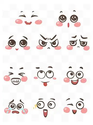 卡通表情贴纸可爱手绘表情包可爱委屈图标535215556qq表情大便偷笑