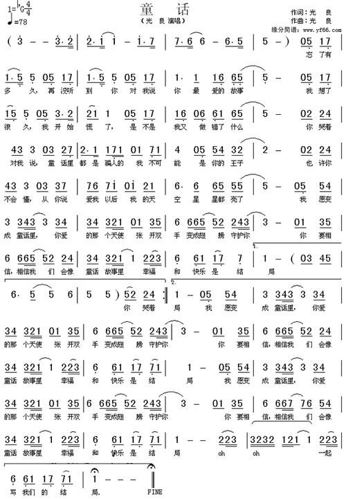 童话的简谱钢琴_童话钢琴简谱数字