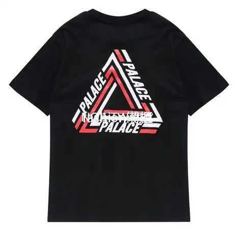 palace品牌 2017新款欧美潮牌palace拼色三角形纯棉男款短袖palace