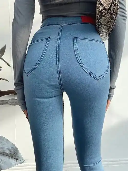 超弹力蜜桃臀牛仔裤2020秋冬加厚紧身包臀显瘦小脚裤铅笔裤女
