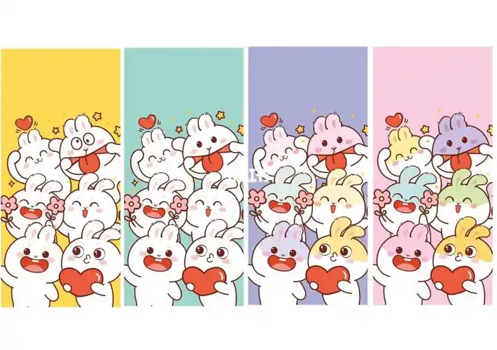 兔子萌可爱壁纸插画设计