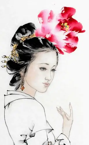 辅仁教育学院中国画导师纪映欣《仕女画作品精选》作品之一