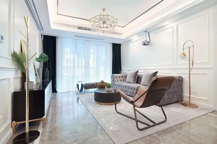 115平米轻奢风客厅装修效果图