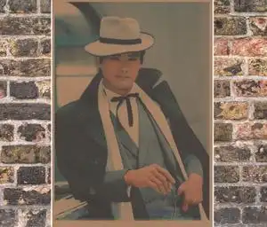 怀旧复古电视剧牛皮纸海报《上海滩》剧照 酒吧咖啡店装饰画芯画