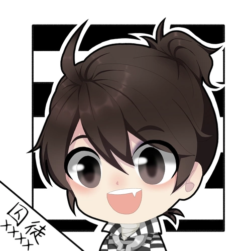 扎辫子的小男孩