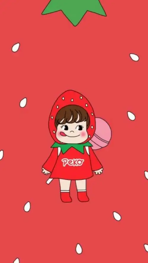 红色系 简单 卡通 iphone 手机屏保"