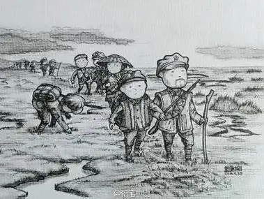 红军打仗简笔画