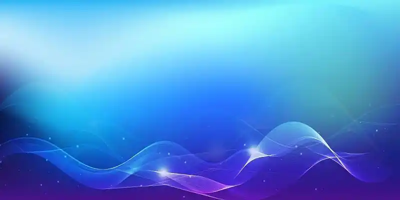 蓝紫色渐变背景光效曲线科技线条光斑光点展板背景