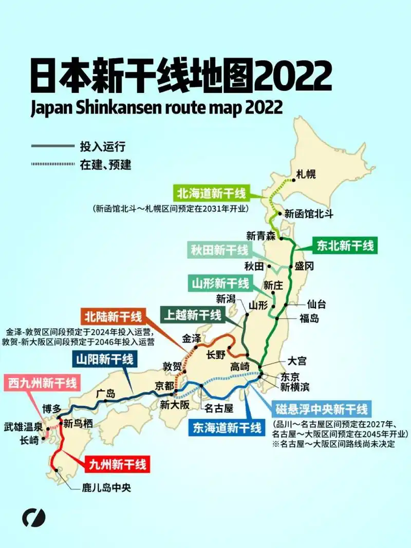 日本新干线地图2022版