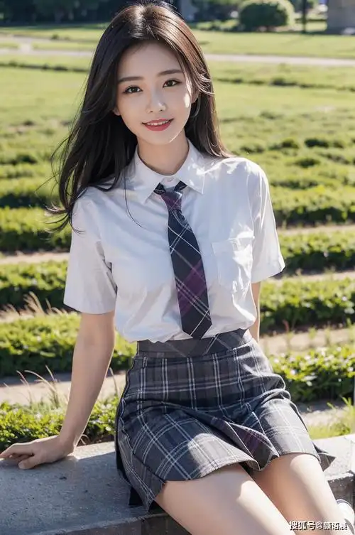 花田里最美丽的格子裙jk女生惊艳你的眼球_照片_制服_元素