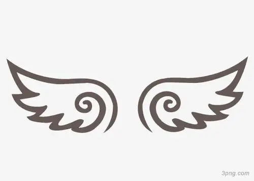 简笔画翅膀png素材透明免抠图片-卡通手绘