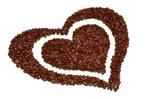 图片 创意图片 咖啡豆心形和帽子太阳