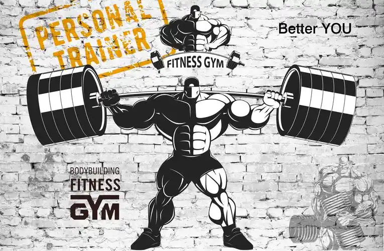 健身房 运动会所 主题背景墙壁纸 大型壁画