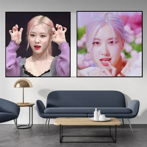 blackpink女团成员rose朴彩英diy数字油画手绘填色画画送朋友礼物