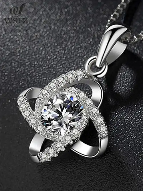 项链白金pt950铂金18k钻石吊坠女款情人节礼物颈饰